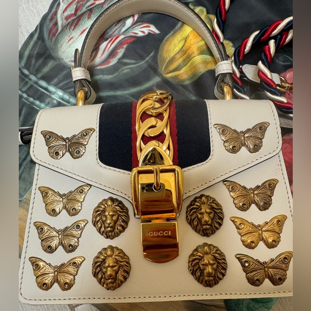 Gucci Butterly Lion Top Handle Handbag